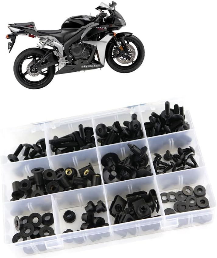 Xitomer Fairing Bolt Kits Compatible with Honda CBR600RR F5 2007 2008 2009 2010 2011 2012, Full set For FrontMidRear Fairings, Seat and Tank Covers, Belly Pan, Headlight Covers, Fenders