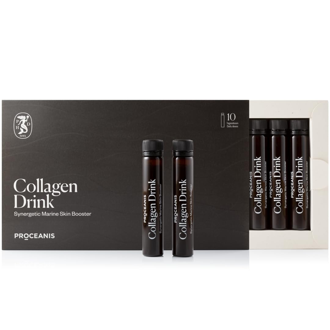 Marine Kollagen Ampullen zum Trinken - fruchtig lecker - Kollagenaufbau über Nacht - Premium Fisch Collagen Drink (10 Tage Skin Kur)