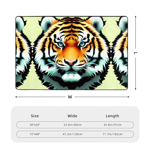 Tapete para hogar HYTTER de terciopelo suave y absorbente con diseño de tigre 4