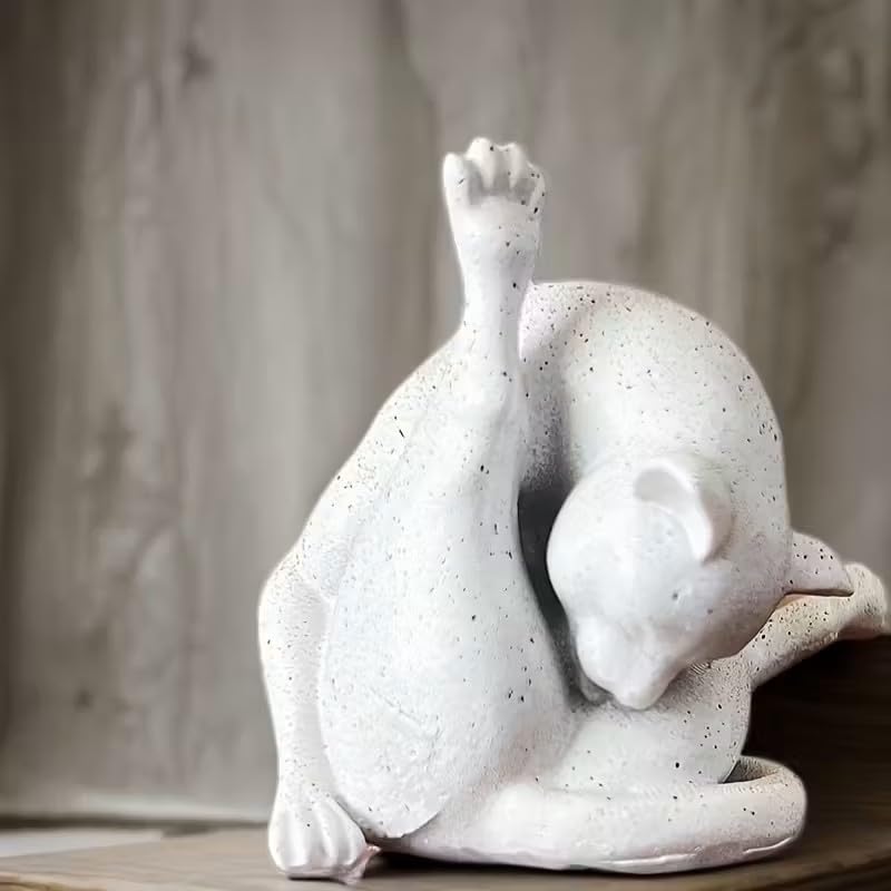 Charming Resin Cat Statue - Art Deco Style, Multi-Functional Outdoor & Home Decor, Ideal for Garden, Office Desk, Bonsai, Cat Decor