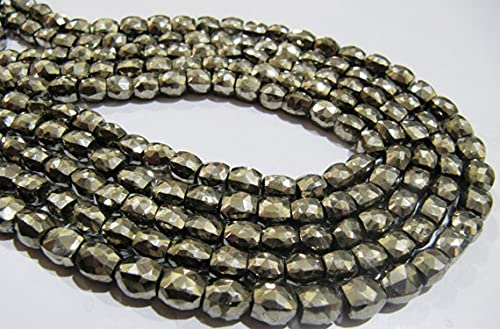 Perles cube pyrite naturelle 5-6mm facettées de qualité supérieure pour bijoux artisanaux uniques
