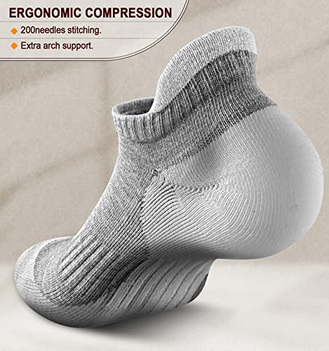 Image of BULLIANT Socks For Women 6Pairs-Womens Athletic Ankle Socks No Show Cushioned for Walking Running-Compression Arch Support