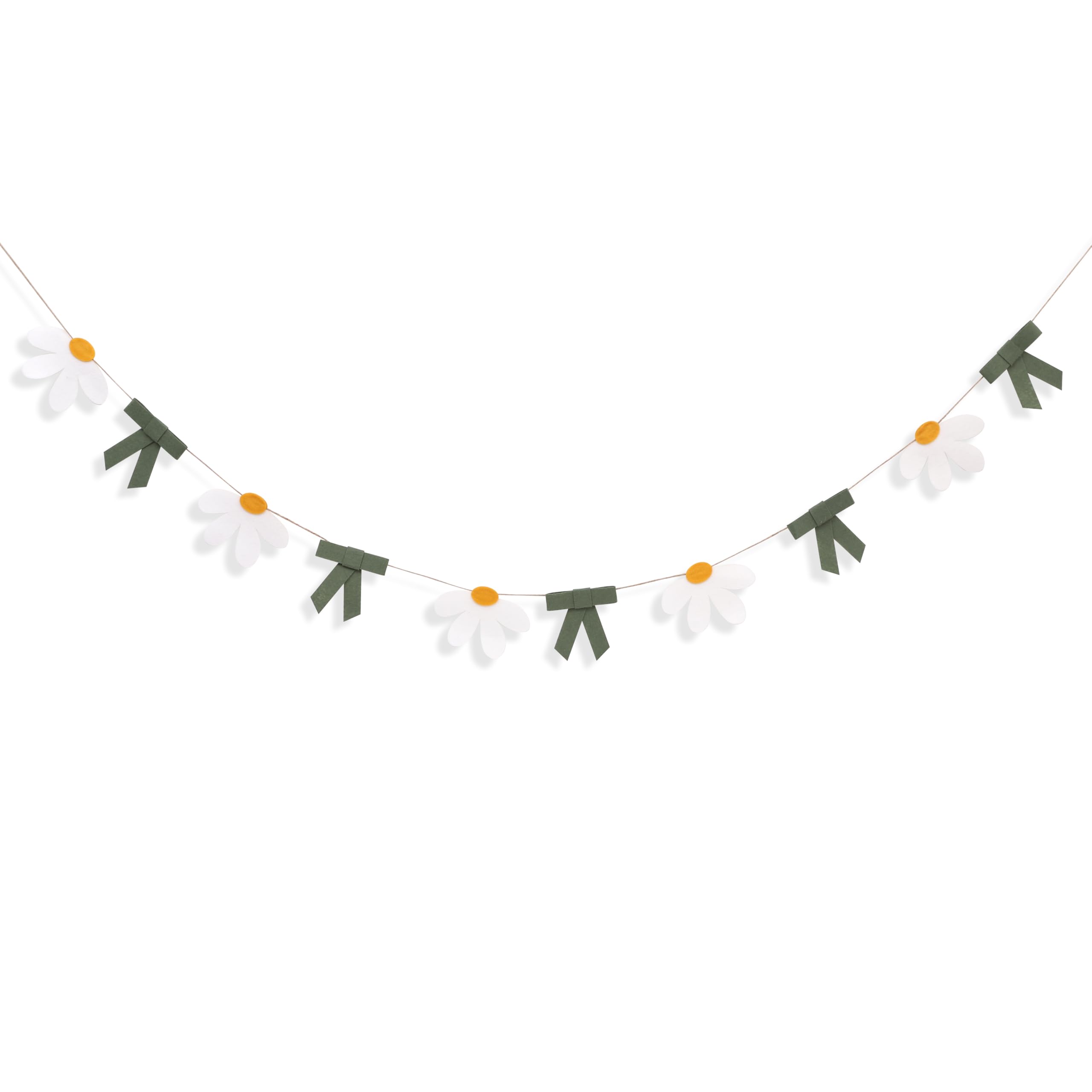 Decoraciones de guirnalda de margaritas de fieltro, decoraciones botánicas florales para cuarto de bebé, guirnaldas de baby shower