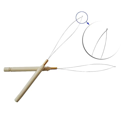 Miniatura 3 de 6 piezas de extensión de cabello, enhebrador de aguja, herramienta de gancho para tirar de alambre, micro anillos, nano cuentas, herramienta para