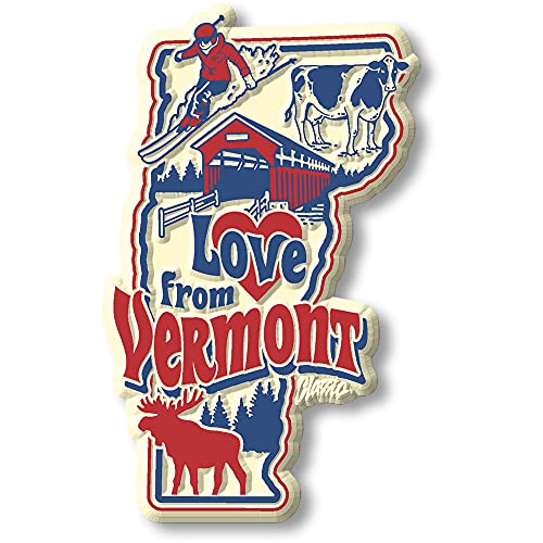 Imán Vintage Love from Vermont 3D de Goma 1.9 x 3.1"