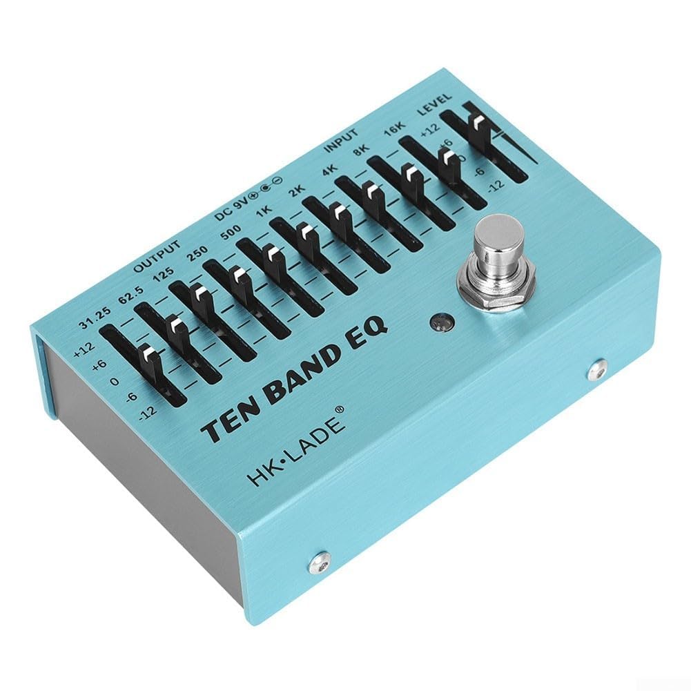 Pedal de ecualización de 10 bandas de control preciso para bajo de guitarra, True Bypass, diseño portátil