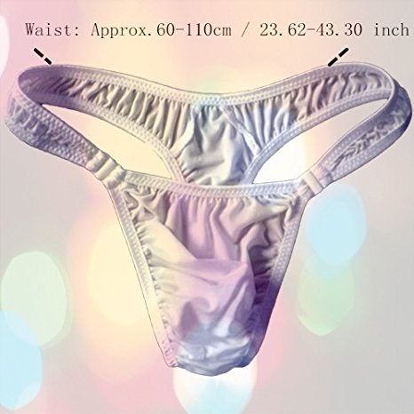 WenMei Men's Bikini Boxer Briefs trip Thongs G-string milk silk Underwear Shorts XS-M Size2