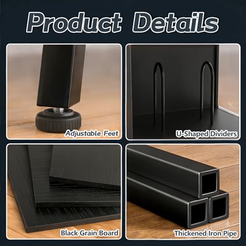 Image of Faesun Flip Top Record Player Stand, Large Turntable Stand Holds up to 150+ Albums, Vintage Mid Century Record Player Table, Stereo Cabinet with Open Storage, for Living Room, Bedroom, Black