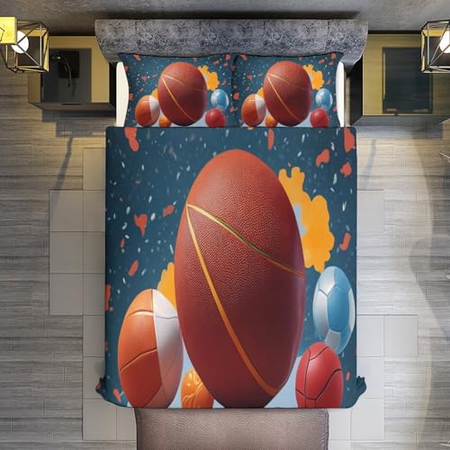 Parure de lit 3 pièces motif plante botanique style bohème pour chambre garçon fille 200x200cm