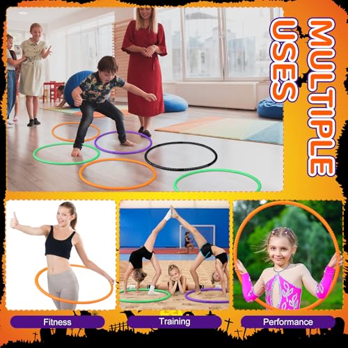 image for Sratte 12 Pcs Toy Hoop for Kid Detachable Adjustable Toy Hoop Colored 