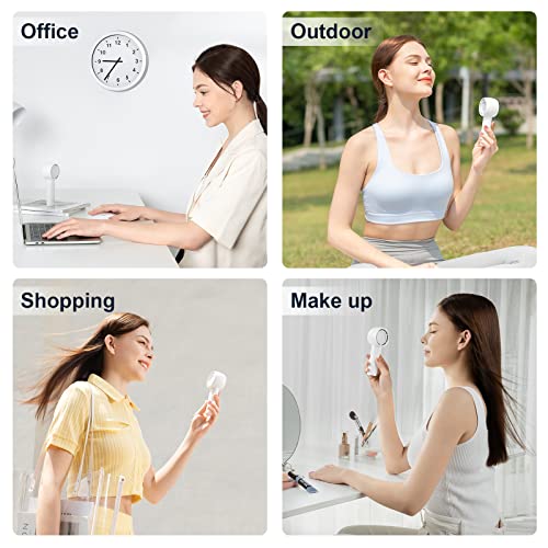 Jisulife Handheld Fan, Innovative Hidden Fan Blades Design, 4500Mah Mini Portable Fan With 18H Max Cooling Time, Usb Rechargeable Hand Fan, Personal Lash Fan For Makeup/Eyelash/Travel/Outdoor-White #TOP6
