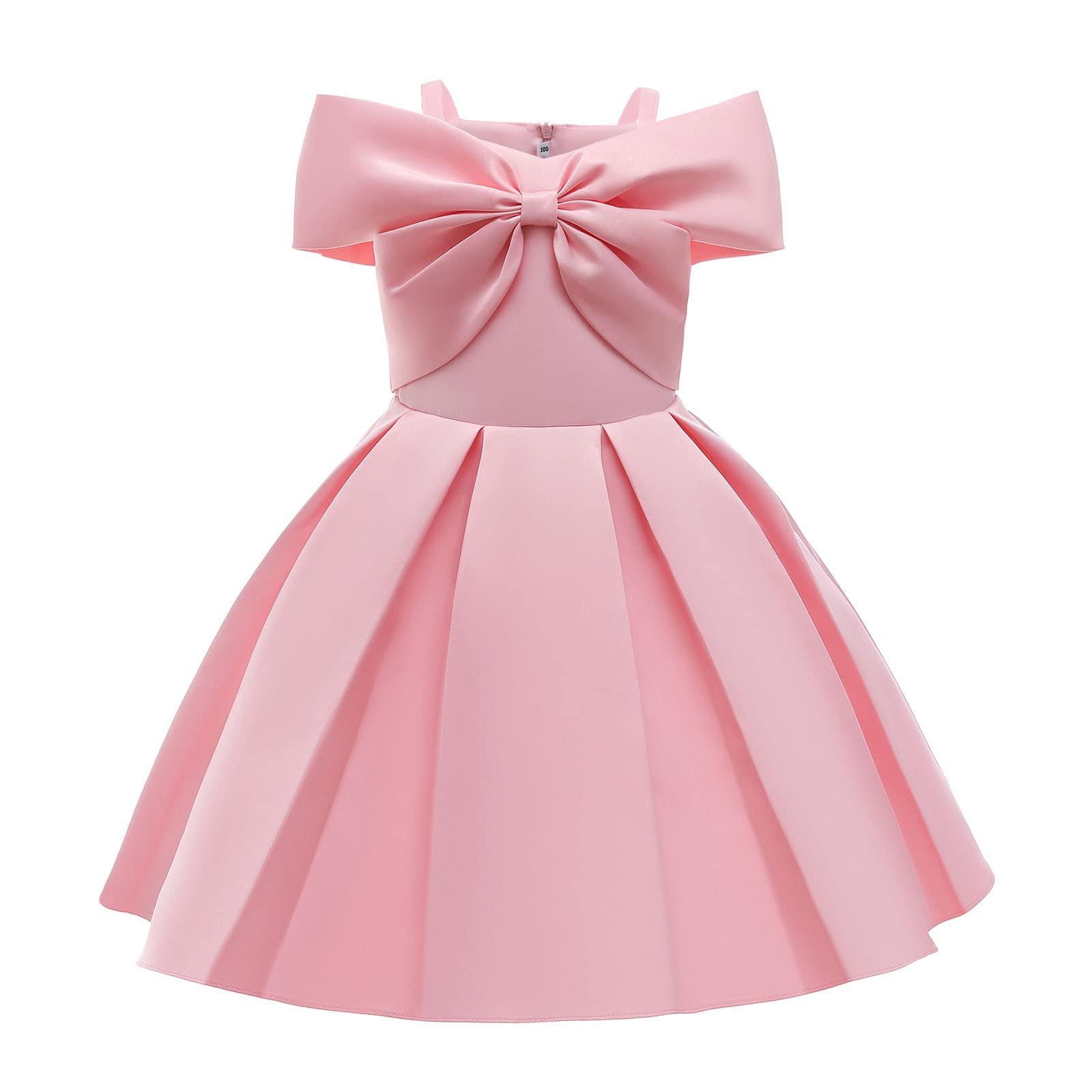 Kleid Mädchen Midikleid Einfarbig Tüllrock Elegant Festlicheskleid Mädchenkleid Sommerkleid Kurzärmel Kleid Freizeitkleid Bogen Dress Tüllkleider Kurzarm Kinderkleider Festliche Kleider 3-10 Jahre