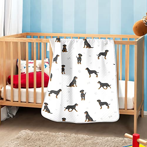 Image of Swaddle Blanket Rottweiler Dog Cotton for Infants, Receiving Lightweight Soft Swaddling for Crib, Stroller, Nursery, 30x40 in