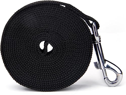 Image of 10 Feet Nylon Training Dog Leash for Small Medium Large Dogs Puppy Lead for Obedience Recall Training, Camping (Black)