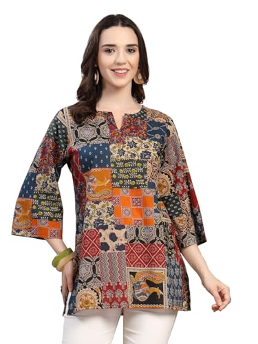 Image of COTLAND Fashions Jaipuri Cotton Printed Short Kurti for Women