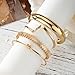 KISS WIFE Golden Bangles for Women, Adjustable Bangle Bracelets, Multi Layer Open Stackable Cuff Bracelet Set, Fashion Accessories Jewelry Gifts for Women (Golden-13)