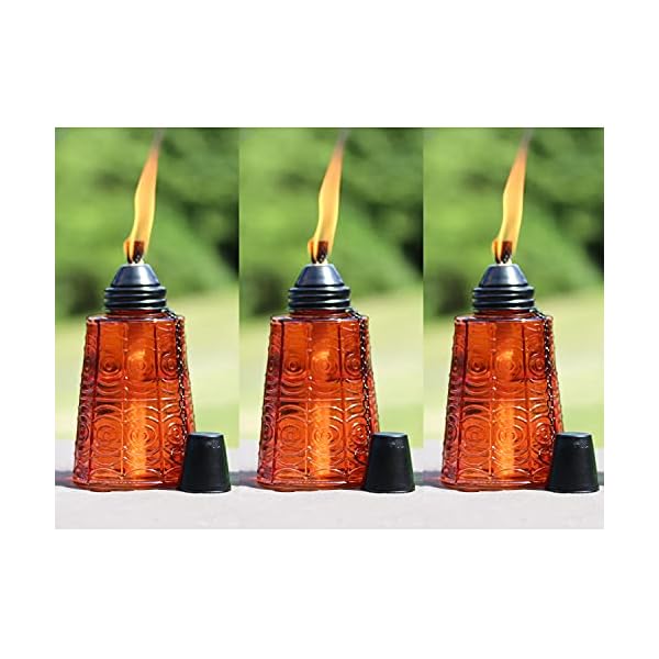 Citronella öl Tiki Fackeln für Draußen, Tischplatte Garten Fackel 3er-Set, Bernstein