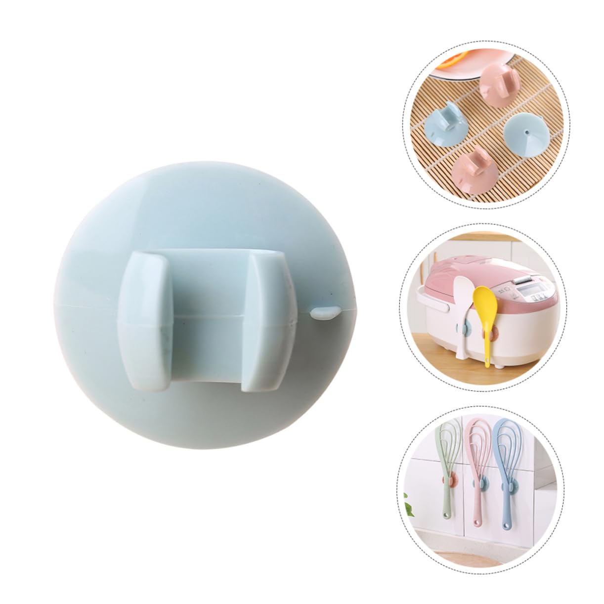 GRIRIW 4pcs Storage Rack Paddle Holder Rice Scooper Rice Spoon Stand Spoon Holder Ricecooker Counter Hanger Cooking Spoon Organizer Hook Rice Cooker Accessories Ladle Cup Blue