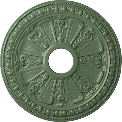 Image of Ekena Millwork CM18RAAGF Raymond Ceiling Medallion, Athenian Green