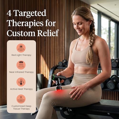 Image of BOB AND BRAD Q2 Ultra Max Mini Massage Gun, Deep Tissue Back Handheld Massager with Infrared Heat Therapy, 5-11mm Amplitude, FSA Approved Portable Percussion Muscle Massager Gun Fathers Day HSA