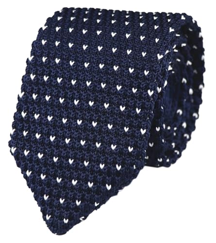 Elfeves Men Vintage Navy Blue Knitted Tie V...