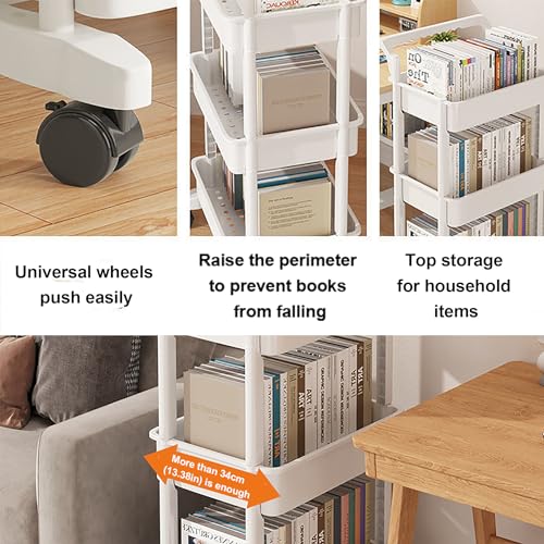 Étagère mobile avec roulettes et panier latéral chariot multi-usage - 8