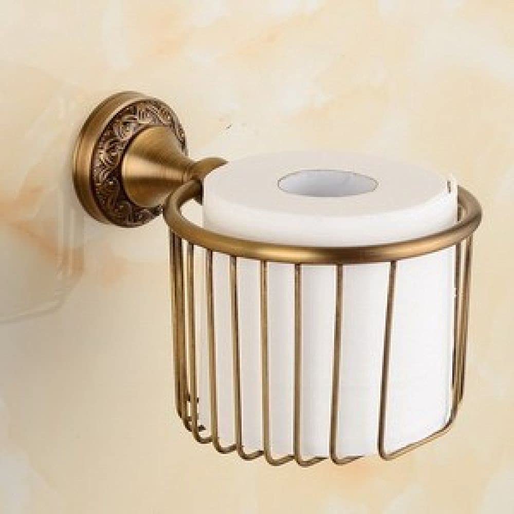 LCANALLYMS Wall hooks, Coat Hook Bathroom Hooks Solid Brass Accessories Set Robe Paper Holder Towel Bar Soap Basket Sets(Paper Holder 2)
