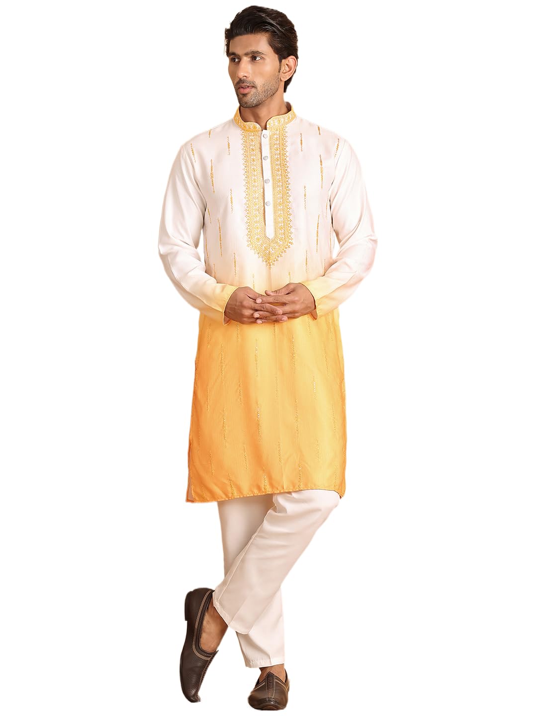 Ombre Printed Straght Kurta Pyjama for Men-image-16