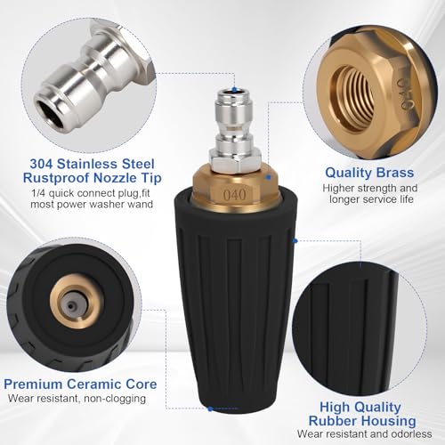 360° Quick-Connect Turbo Pressure Washer Nozzle