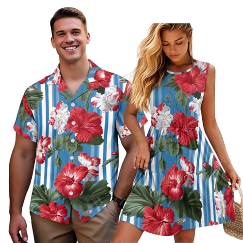 Tenue hawaïenne assortie pour une soirée à thème tropical ou une journée décontractée