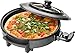 Clatronic 251130 Sartén eléctrica Especial para Pizza, Tapa de Cristal, diámetro 36 cm, 1500 W, Negro