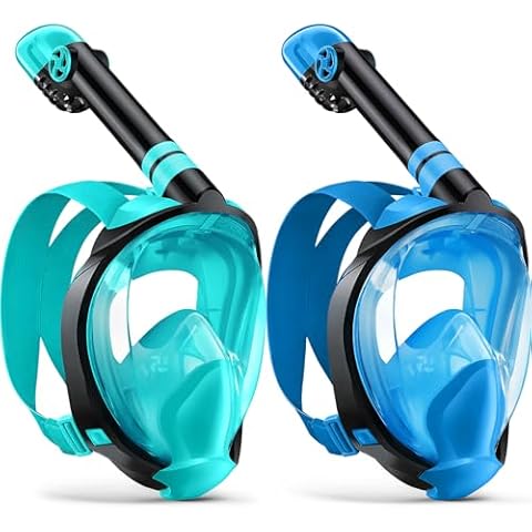 Zenoplige Full Face Snorkel Mask Adults,Dry-Top Snorkeling Gear with Camera Mount,Foldable 180-Degree Panoramic Scuba Mask for Snorkeling Diving Swimming Travel,Snorkel Mask Anti-Fog & Anti-Leak Cover