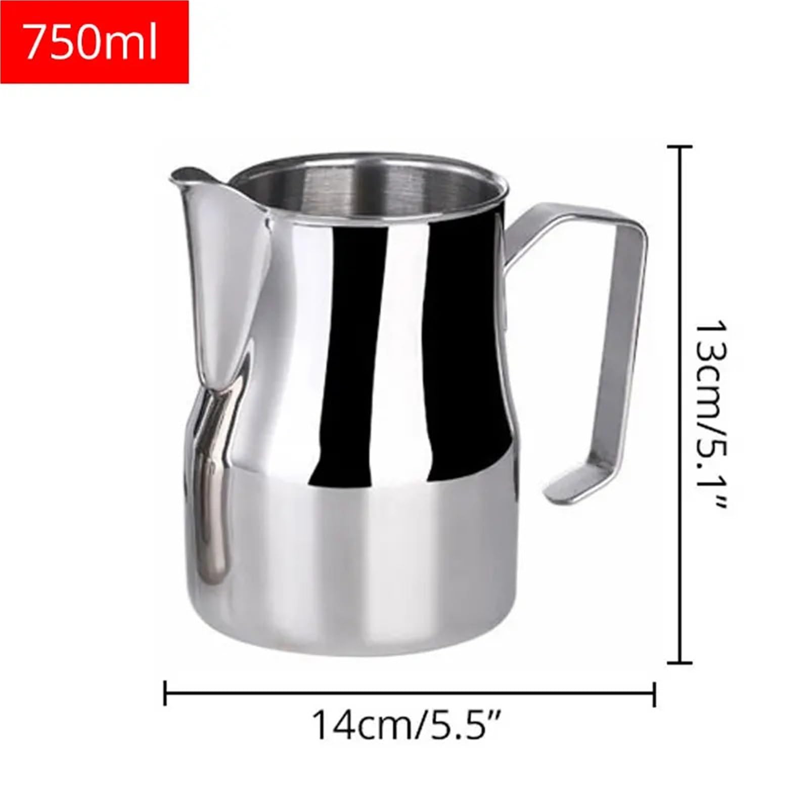 Jarra de espuma leche acero inoxidable, jarra profesional, café expreso, Barista, artesanal, capuchino, taza crema para Arte de Café(700ml)