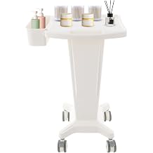 Mobile Storage Trolley, ABS Rolling Cart with Side Holder, 132 lbs Capacity, Lockable Wheels, 15.75x14.17 Inch Desktop for Hospital Beauty Salon Lab Home Office
