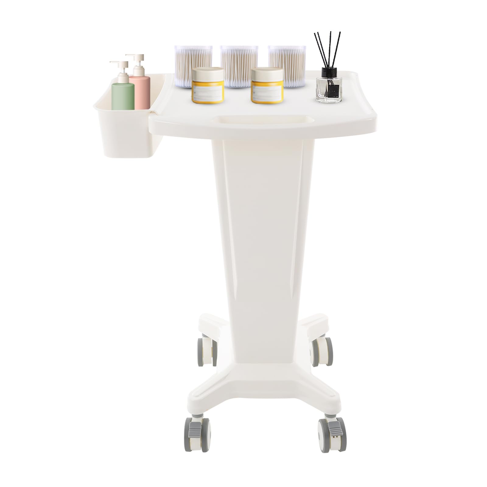 Carrito de laboratorio móvil con ruedas y frenos de ABS para equipos | Carro móvil con capacidad de carga de 60 kg, 40 x 36 cm, soporte lateral y asa para laboratorio, salón, oficina y práctica