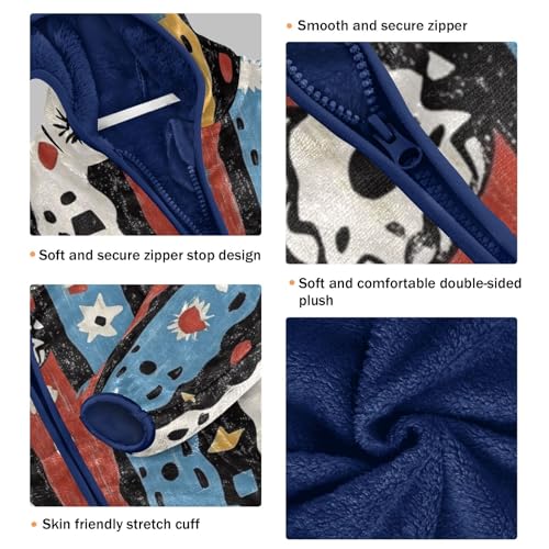 Boho Pattern Girls Fleece Jacket Girls Fall Jacket Girls Zip Up Hoodie Girls Sherpa Jacket 2-10T3