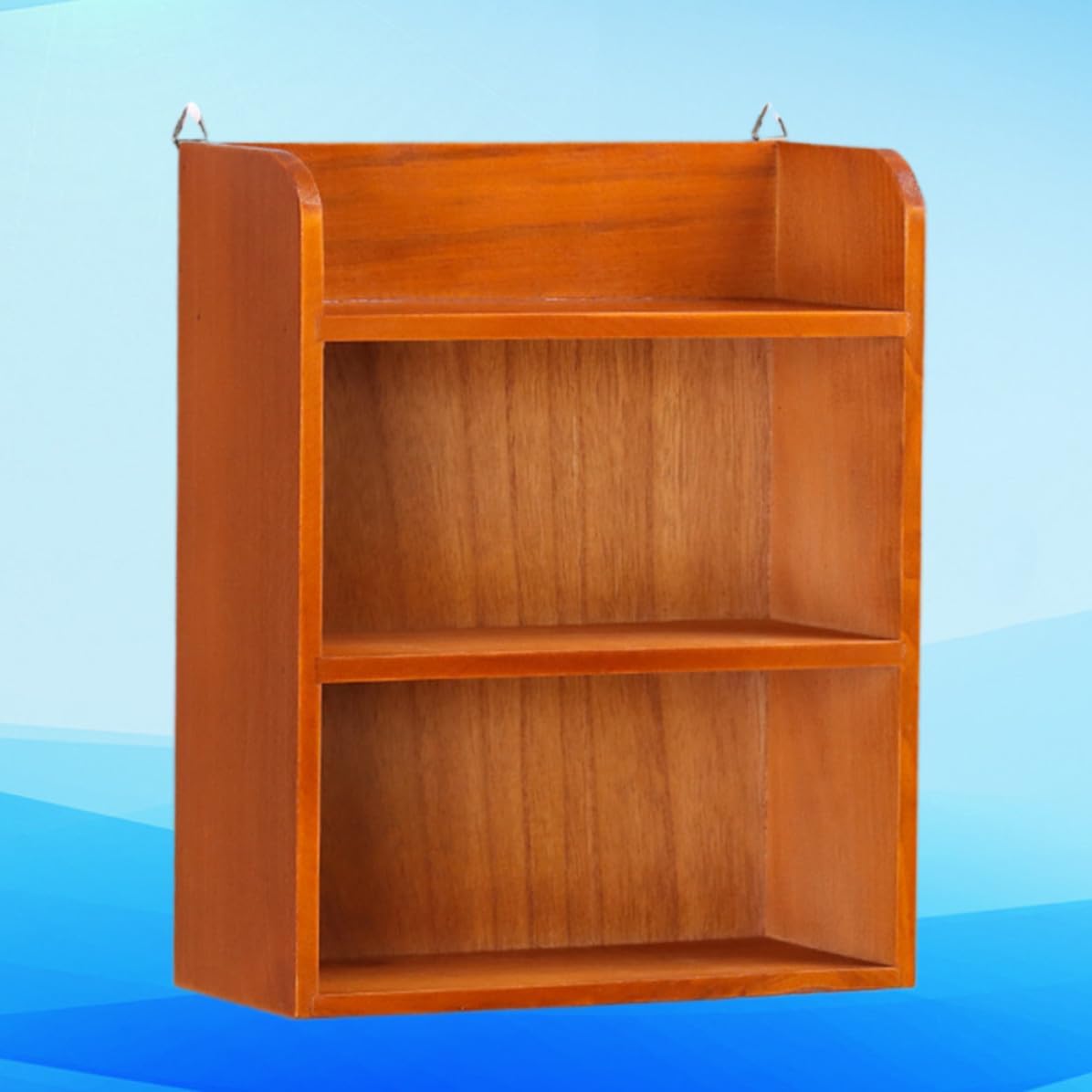Holibanna Retro Wooden Hanging Rack with Three Layers, Space Saving Home Storage Rack in Brown, Decorative Wall Mounted Storage Shelf for Home and Store