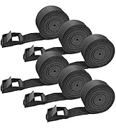 Set van 10 sjorbanden met klemslot, 2,5 cm x 50 cm, verstelbare