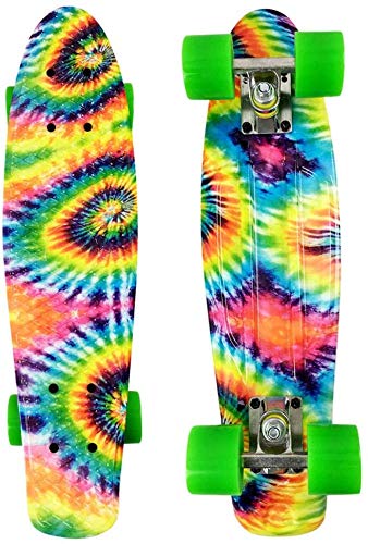 Bprtcra Cruiser Skateboard, 22 pulgadas Penny Board Cruiser Carver Baby Complete Mini Cruiser Skateboard Retro Diseño Principiante Tabla de patinaje clásico para niñas niños y niños