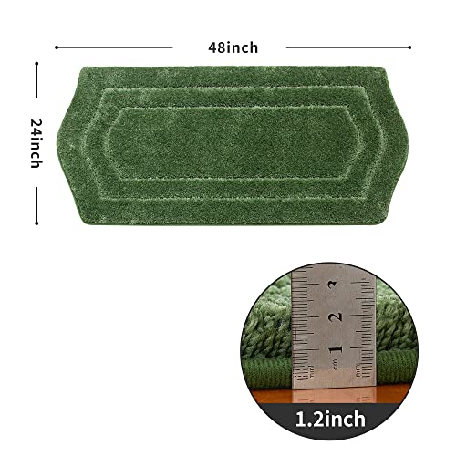 Cosy Homeer Extra Thick Bath Rugs For Bathroom - Anti-Slip Bath Mats Soft Plush Yarn Shaggy 100% Strong Mirco Polyeste Mat Living Room Bedroom Mat Floor Water Absorbent(Green,24X48 - Inches) #TOP1
