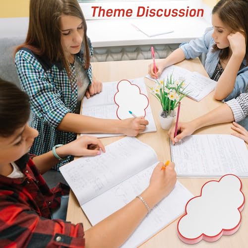 60x Moderationskarten Set - Wolken Moderationskarten mit 60 Selbstklebende Klettband, Präsentationskarten Moderationsset als Seminar Zubehör für Moderationskoffer Präsentation und Vortrag