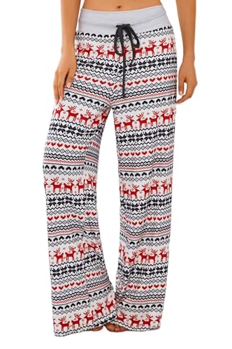 Image of Women Pajama Pants Comfy Lounge Wide Leg Casual Stretch Palazzo Drawstring Pj Bottoms Pants S-3XL