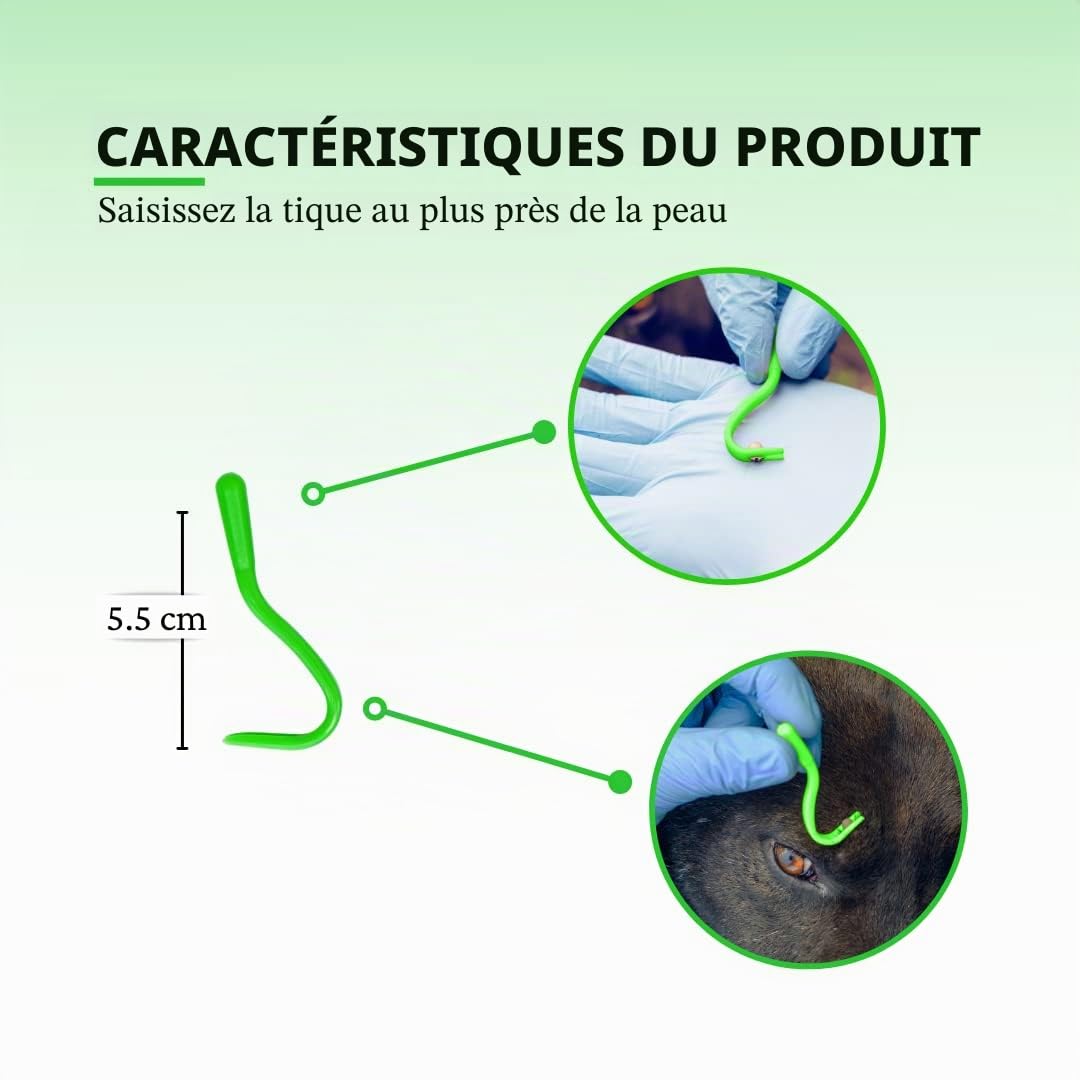MYDAISY Lot de 5 Pinces à tiques avec étui - Pince à Tiques pour Chats et Chiens - Protection Contre Les Tiques pour Les Humains, Les Animaux Domestiques et Les Enfants - Crochet à tiques