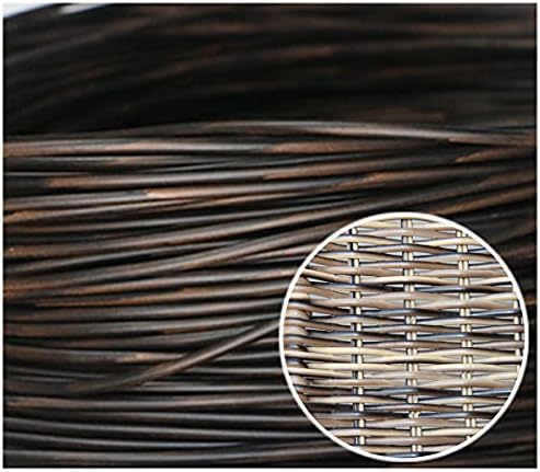 Weriirew 32.8 ft(10m) Synthetic Circle Rattan Polyethylene Plastic Round Rattan Woven for Handmade Repair Fix Wicker Chair Knit, Rattan Table Wicker Furniture, Basket Weaving, DIY Crafts, Dark Coffee