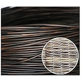 Weriirew 32.8 ft(10m) Synthetic Circle Rattan Polyethylene Plastic Round Rattan Woven for Handmade Repair Fix Wicker Chair Knit, Rattan Table Wicker Furniture, Basket Weaving, DIY Crafts, Dark Coffee