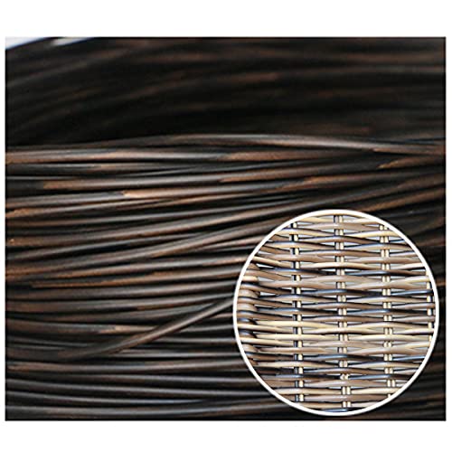 Weriirew 32.8 Ft(10M) Synthetic Circle Rattan Polyethylene Plastic Round Rattan Woven For Handmade Repair Fix Wicker Chair Knit, Rattan Table Wicker Furniture, Basket Weaving, Diy Crafts, Dark Coffee #TOP25