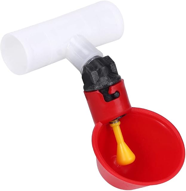 10Pcs Chicken Drinking Cups, Poultry Feeding Cups, Tee Automatic Poultry Drinkers, Automatic Chicken Water Cups Drinker 1/2inch Tee Poultry Hen Feeding Tools