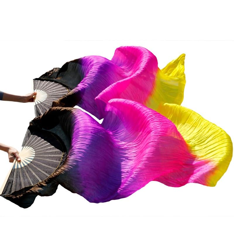 Abanicos largos de seda LATEAU para practicar danza del vientre y disciplinas de baile