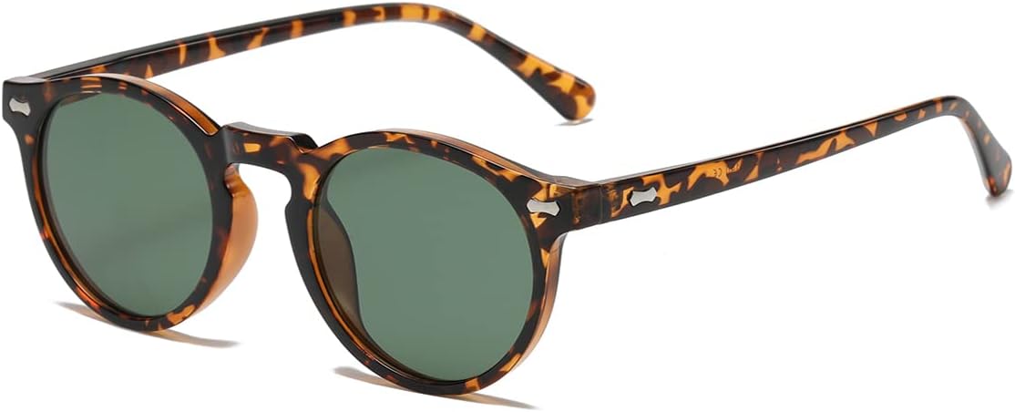 Vintage Polarized Sunglasses for Men Round Sunglasses UV400 Protection Retro Hand-crafted Acetate Frame