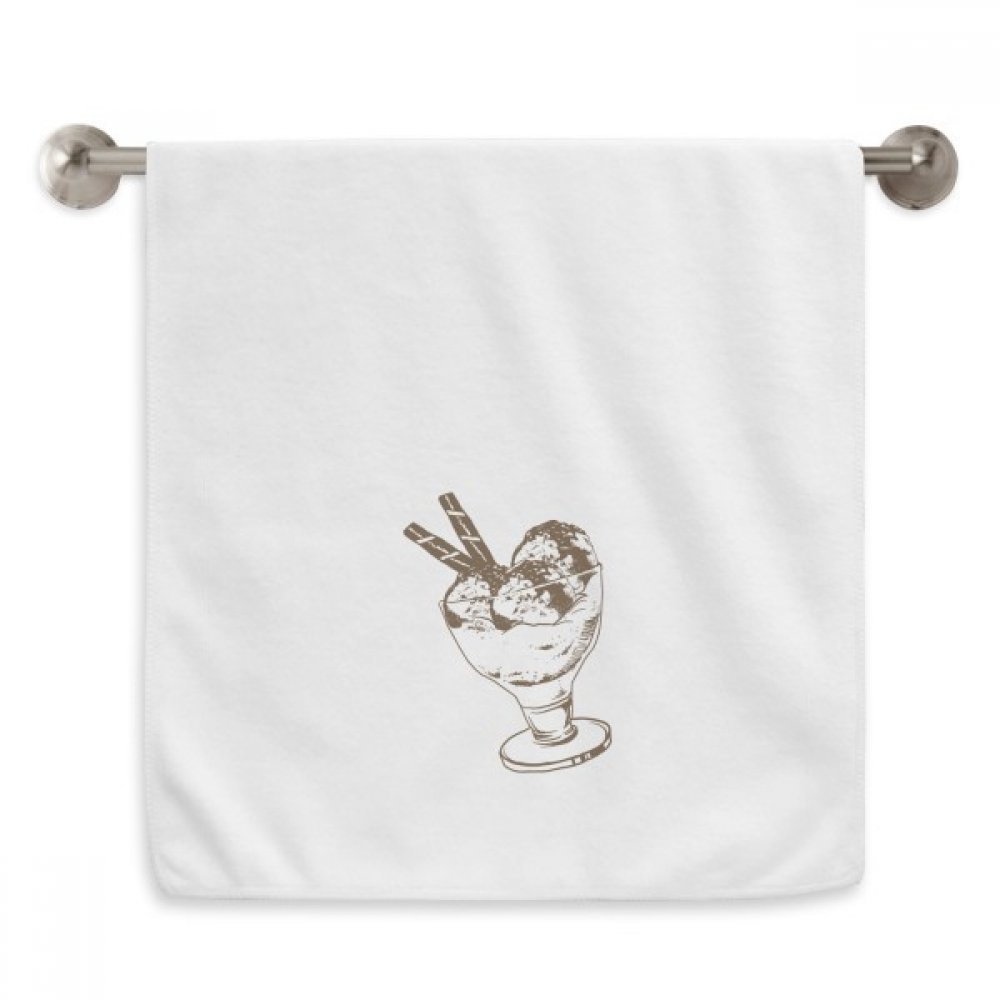 Serviettes débarbouillettes essuie-mains blanches 13x29 pouces motif glace chocolat